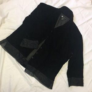 Carole Little Black Velvet Jacket, XL